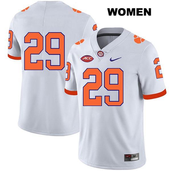 Women's Clemson Tigers #29 Hampton Earle Stitched White Legend Authentic Nike No Name NCAA College Football Jersey SIO3546WW